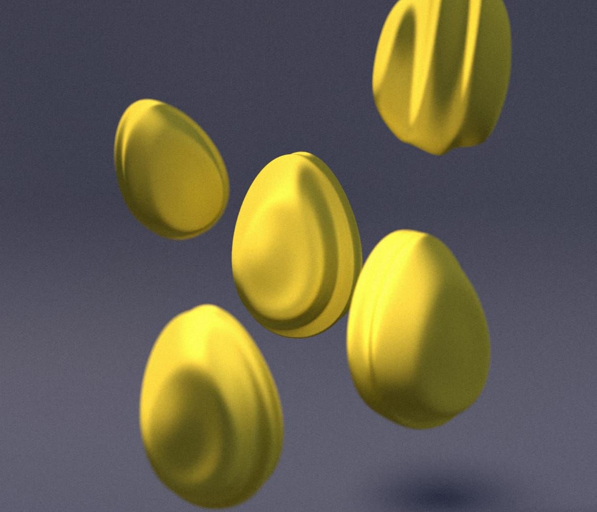 A goose egg with a yellow background